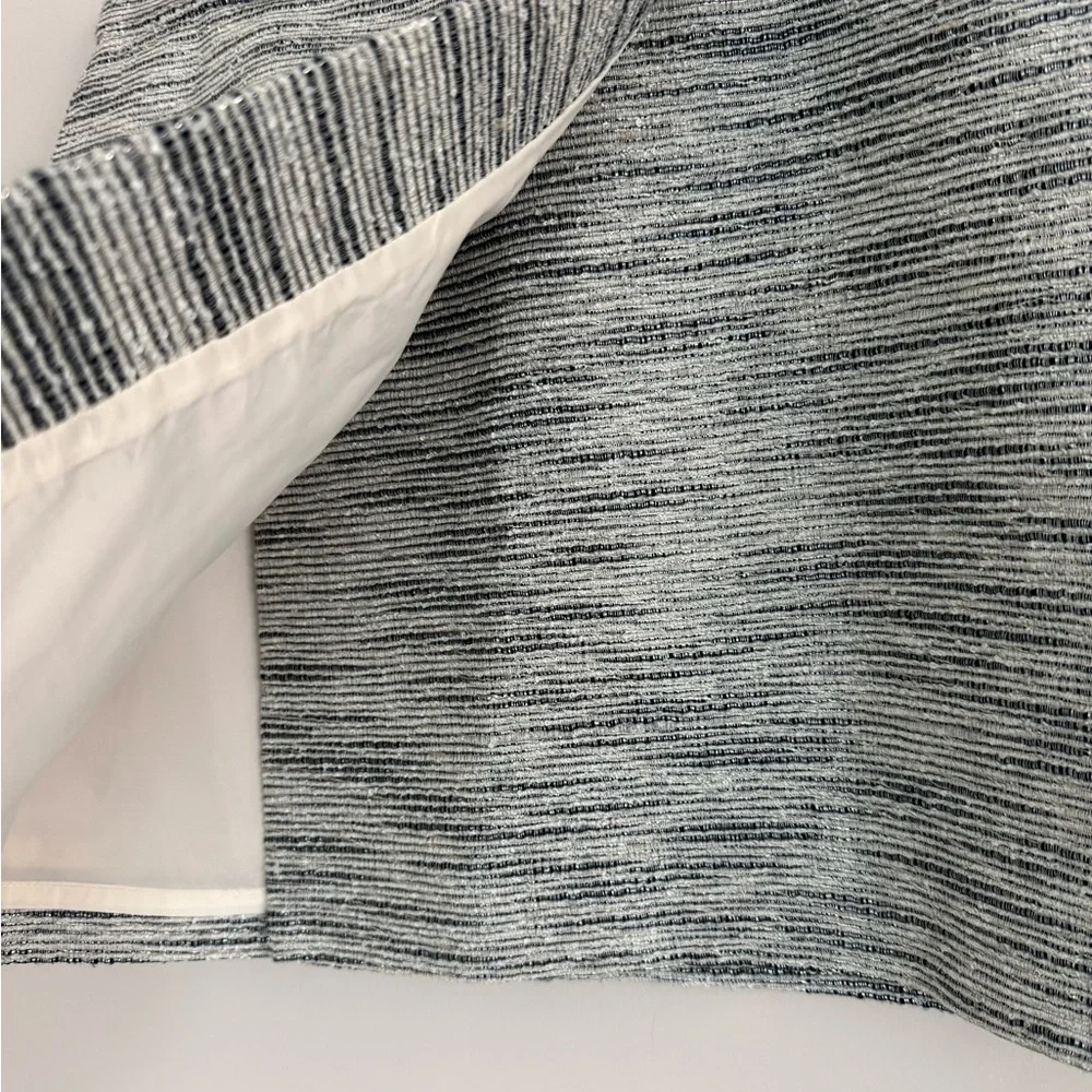 J Crew Textured Tweed Flap Mini Skirt Black Silver 10